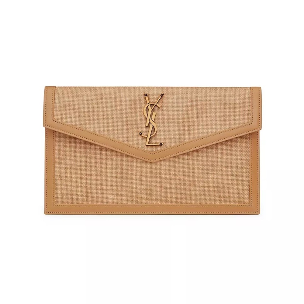 YSL natural hay envelope pouch